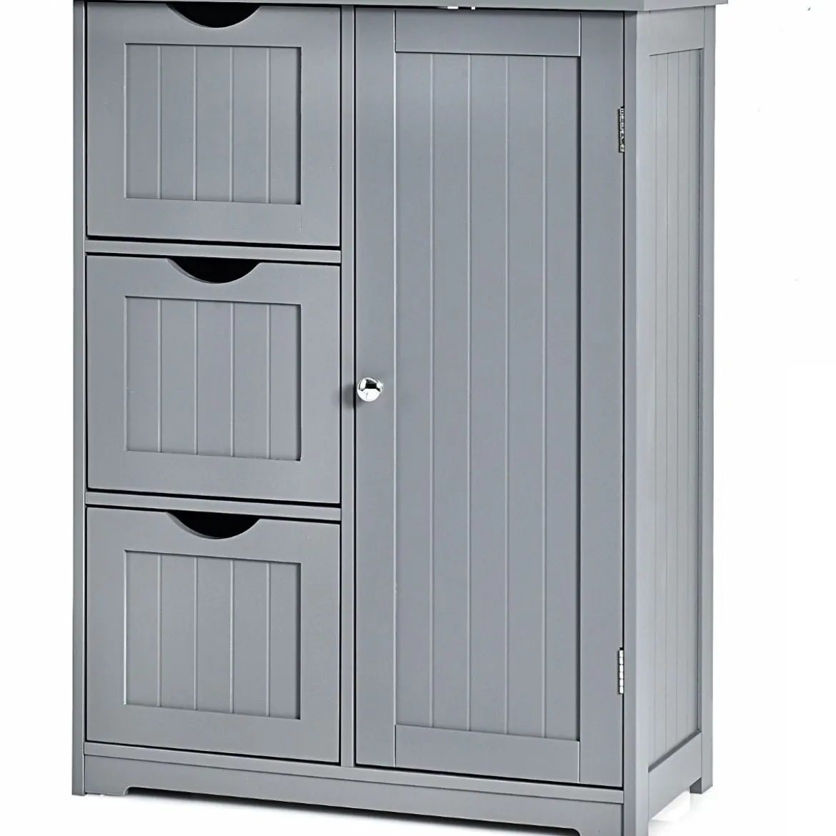 Badezimmerschrank Aufbewahrungsschrank mit 3 Schubladen 60 x 30 x 81 cm Schwarz/Grau/Weiß