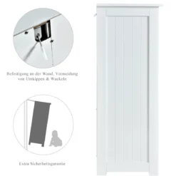Badezimmerschrank Aufbewahrungsschrank mit 3 Schubladen 60 x 30 x 81 cm Schwarz/Grau/Weiß