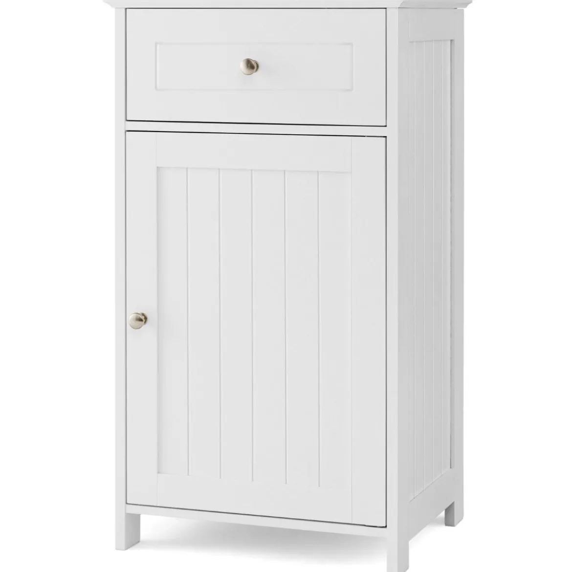 Badezimmerschrank Badschrank schmal mit Schublade & Tür 43 x 34 x 77 cm Schwarz/Weiß