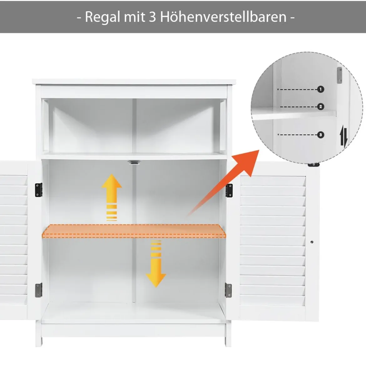 Badezimmer Schrank freistehender Badschrank Aufbewahrungsschrank Grau/Schwarz/Weiß