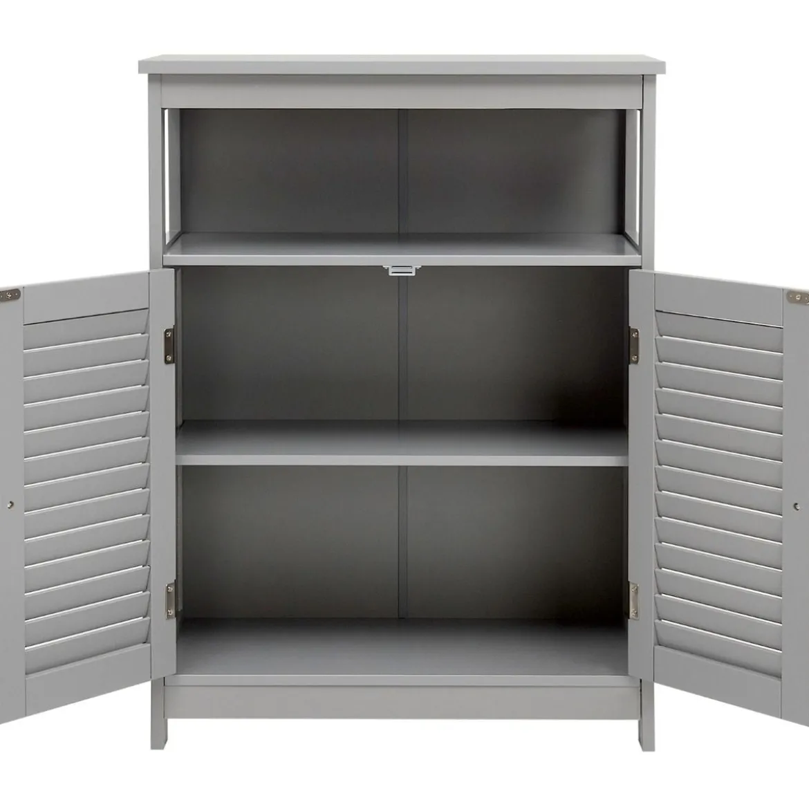 Badezimmer Schrank freistehender Badschrank Aufbewahrungsschrank Grau/Schwarz/Weiß