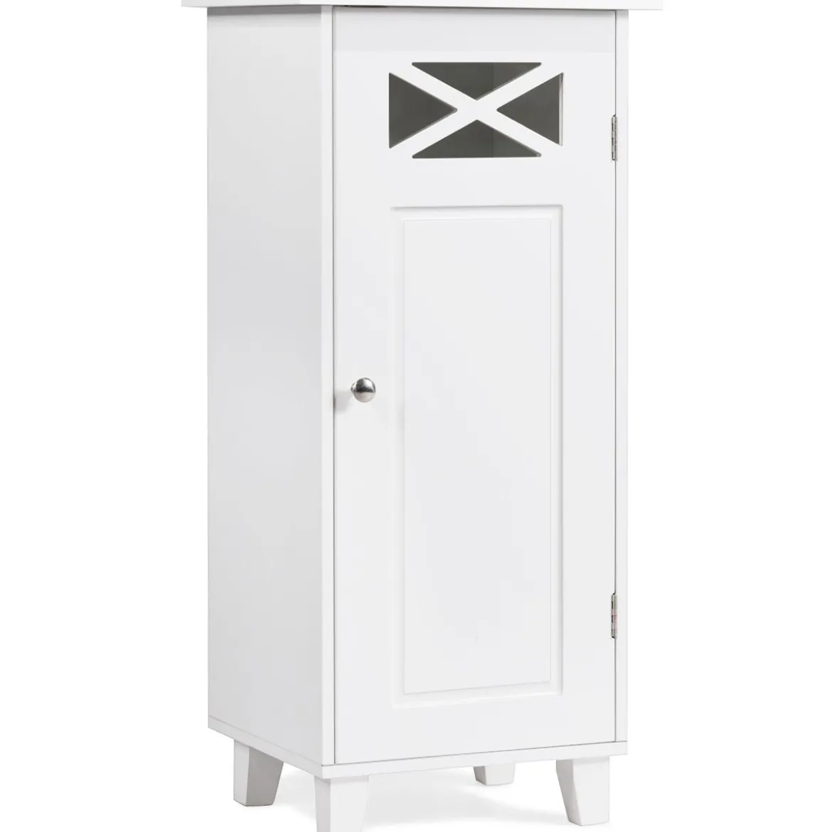 Badezimmerschrank freistehendes Sideboard mit Tür 38 x 30 x 81 cm Weiß