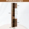Badezimmerschrank mit Beleuchtung & Schublade & 3 Glasablagen Schmaler Badschrank Vintage