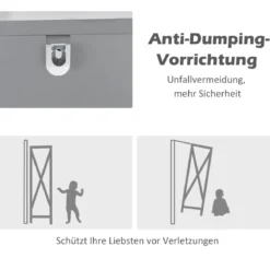 Badezimmerschrank mit 5 Fächern & 2 Lamellentür & Regalen & Kippsicherung Schmaler Hochschrank