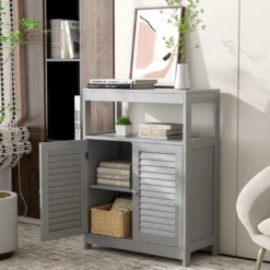 Badezimmerschrank mit Höhenverstellbarer Ablage 60 x 30 x 80,5 cm Grau