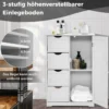 Badezimmerschrank mit 4 Schubladen & 1 Magnetischer Türverschluss Badschrank Weiß