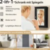 Badezimmerschrank mit Spiegel Medizinschrank mit verstellbarem Regal & Einzeltür Mehrzweck-Wandschrank Schwarz