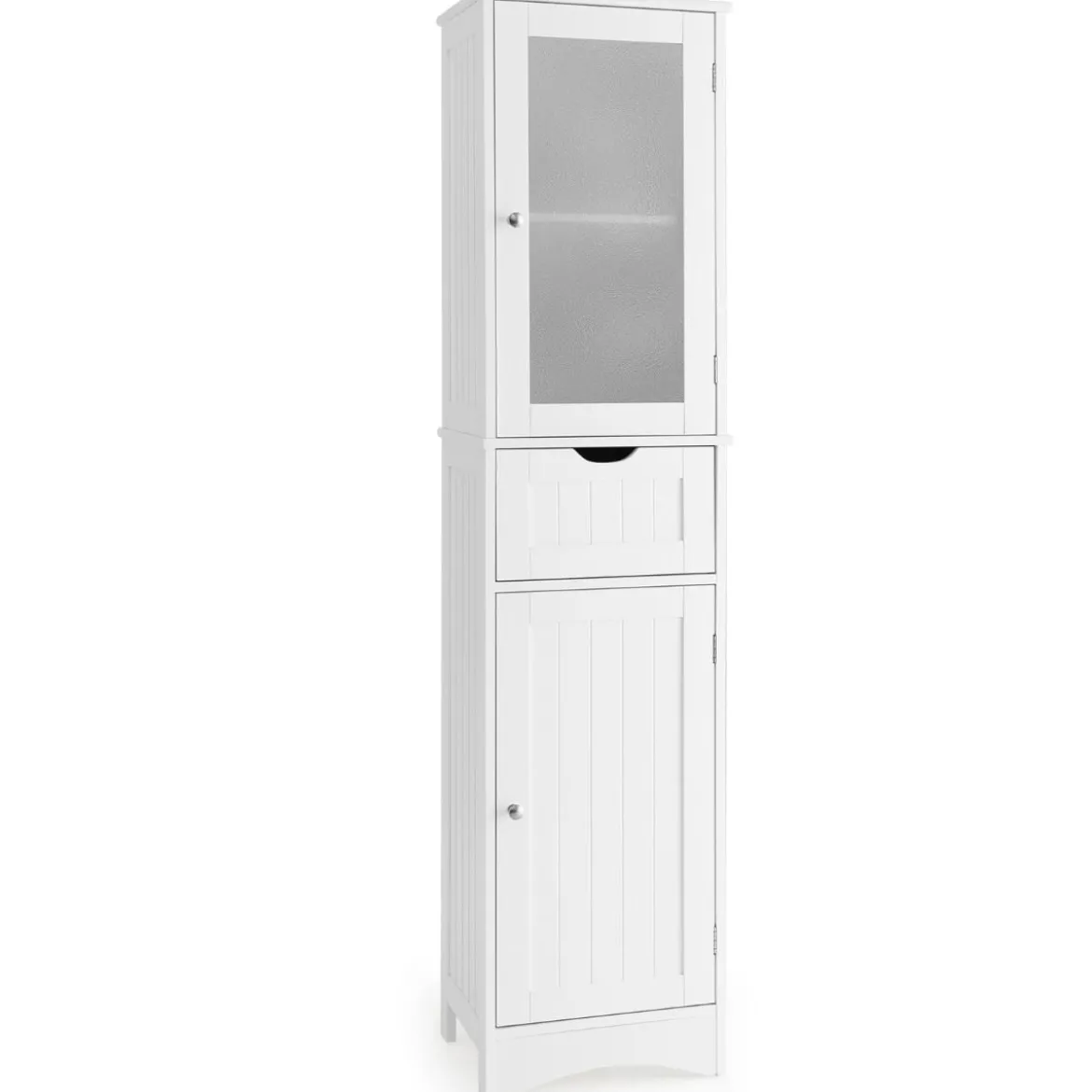 Badezimmerschrank mit 2 Türen & 1 Schublade Freistehender Hochschrank 40 x 30 x 170 cm