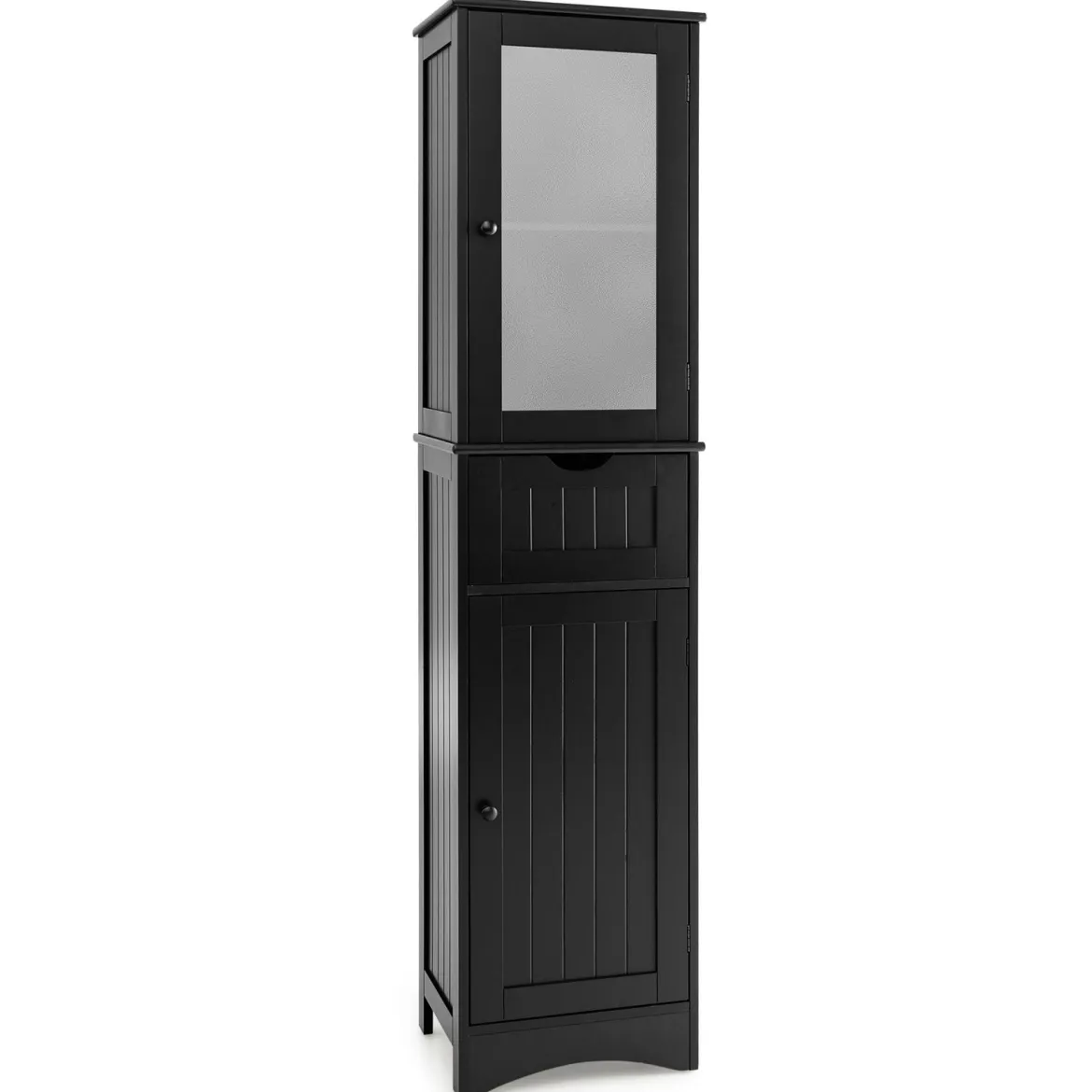 Badezimmerschrank mit 2 Türen & 1 Schublade Freistehender Hochschrank 40 x 30 x 170 cm