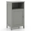 Badezimmerschrank mit Tür & Verstellbarem Regal Multifunktionales Freistehendes Regal Grau