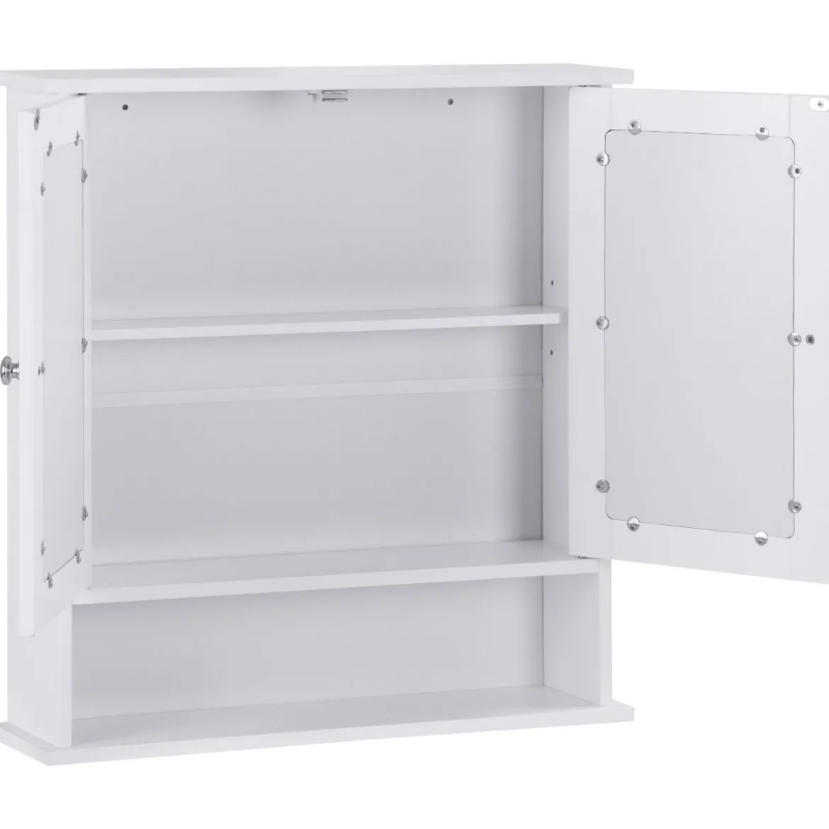 Badezimmer Spiegelschrank mit Höhenverstellbarer Ablage Badschrank mit Spiegel Weiß