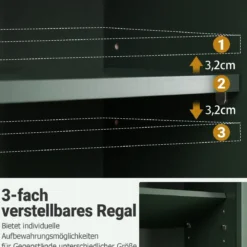 Bad Hängeschrank mit 2Türen & Offener Ablage & Verstellbarem Regal Badschrank Grün