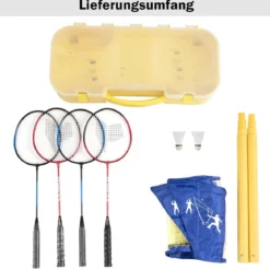 Badmintonnetz Höhenverstellbares Badminton-Netzständer Volleyballnetz 3 x 1,5 m