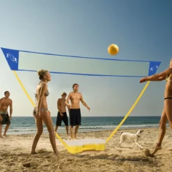Badmintonnetz Höhenverstellbares Badminton-Netzständer Volleyballnetz 3 x 1,5 m