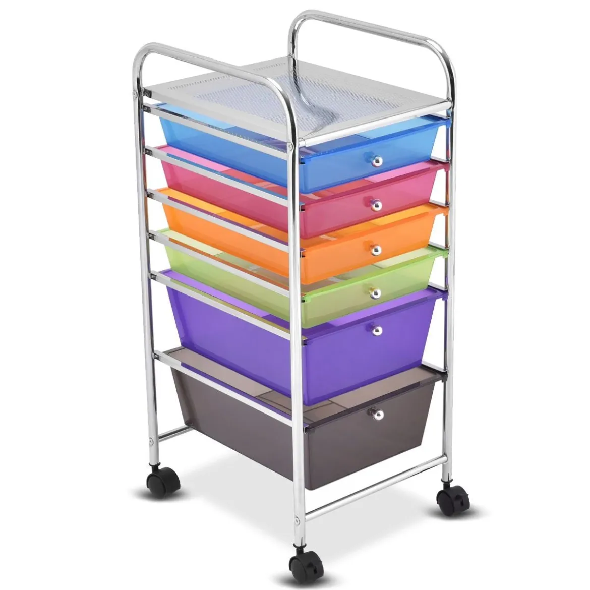 Bad Rollwagen Rollcontainer mit Schubladen Mehrfarbig 37 x 74 x 32 cm PP-Material