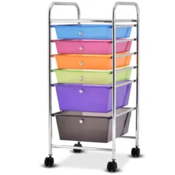 Bad Rollwagen Rollcontainer mit Schubladen Mehrfarbig 37 x 74 x 32 cm PP-Material