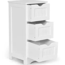 Badschrank Bodenschrank mit 3 Schubladen 30,5 x 30,5 x 63,5 cm Weiß