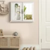 Badschrank mit Doppelten Spiegeltüren & 2 Regalen 60 x 50 x 14,5 cm Weiß
