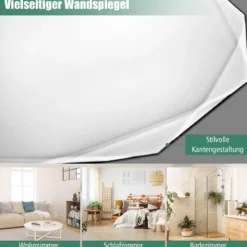 Badspiegel Hängespiegel explosionsgeschützter Wandspiegel Badezimmerspiegel für Bad rund 76 x 76 x 5 cm