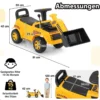 Bagger zum aufsitzen mit Verstellbarer Schaufel & Stauraum unter Sitz Sitzbagger Kinderbagger