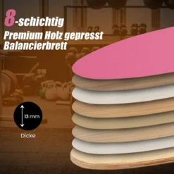 Balance Board aus Holz Balancebrett Balance Trainer Trickboard für zuhause inkl. Korkrolle