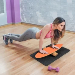 Balance Board aus Holz Balancebrett Balance Trainer Trickboard für zuhause inkl. Korkrolle