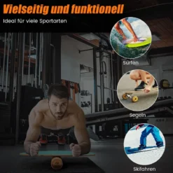 Balance Board aus Holz Balancebrett Balance Trainer Trickboard für zuhause inkl. Korkrolle