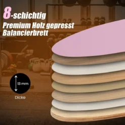 Balance Board aus Holz Balancebrett Balance Trainer Trickboard für zuhause inkl. Korkrolle