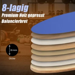 Balance Board aus Holz Balancebrett Balance Trainer Trickboard für zuhause inkl. Korkrolle