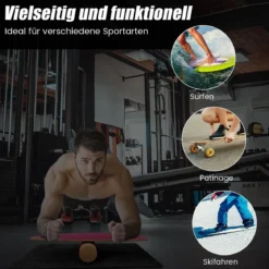 Balance Board aus Holz Balancebrett Balance Trainer Trickboard für zuhause inkl. Korkrolle
