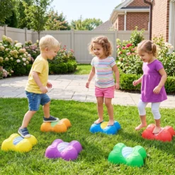 Balanciersteine für Kinder ab 3 Jahren 6er Set Stapelbar Trittsteine mit Abgerundeten Kanten