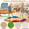 Balanciersteine für Kinder ab 3 Jahren 6 Stück Rutschfeste Stapelsteine mit Polster aus TPE
