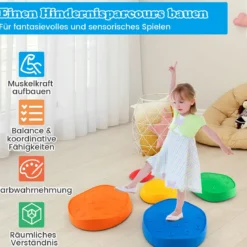 Balanciersteine für Kinder Rutschfeste Stapelsteine Flusssteine Stepping Stones bis 80 kg Belastbar Rund