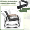 Balkonmöbel Set Gartenmöbel Set 2 Schaukelstühlen mit Tisch und Kissen Armlehnen aus WPC Grau