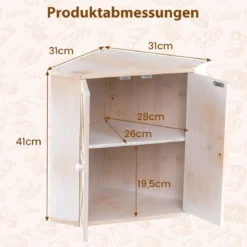 Bambus Brotkasten mit Verstellbarem Regal & 2 Türen 2 Etagen Eck Brotbox Brotbehälter Bread Box