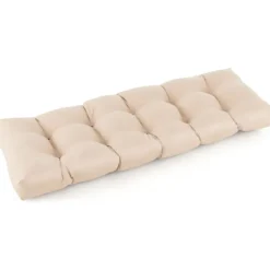 Bankauflage für Gartenbank 132 x 49 x 15 cm Sitzkissen aus PP-Baumwolle Beige