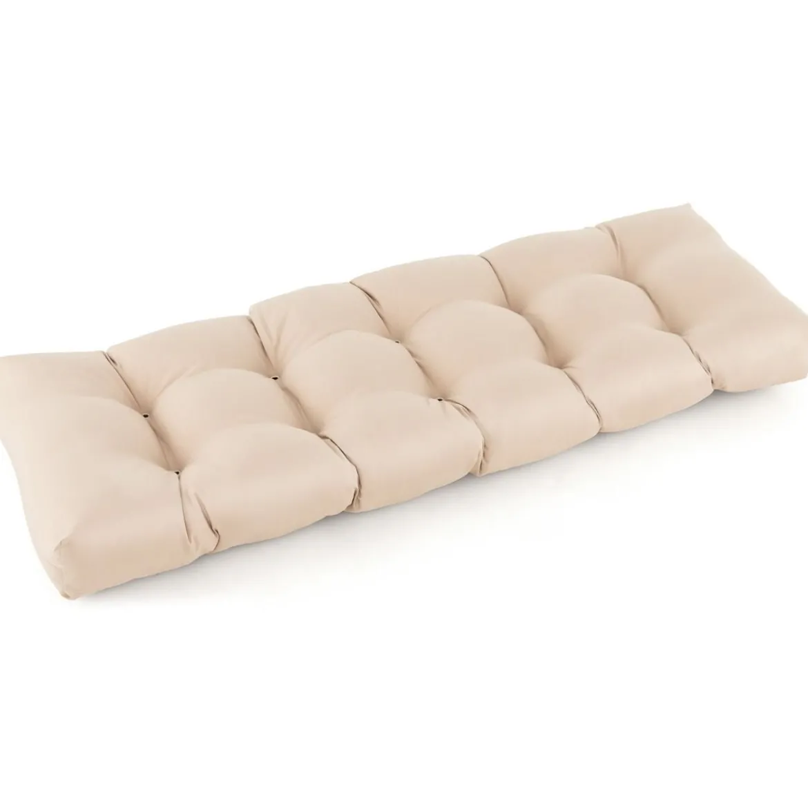 Bankauflage für Gartenbank 132 x 49 x 15 cm Sitzkissen aus PP-Baumwolle Beige