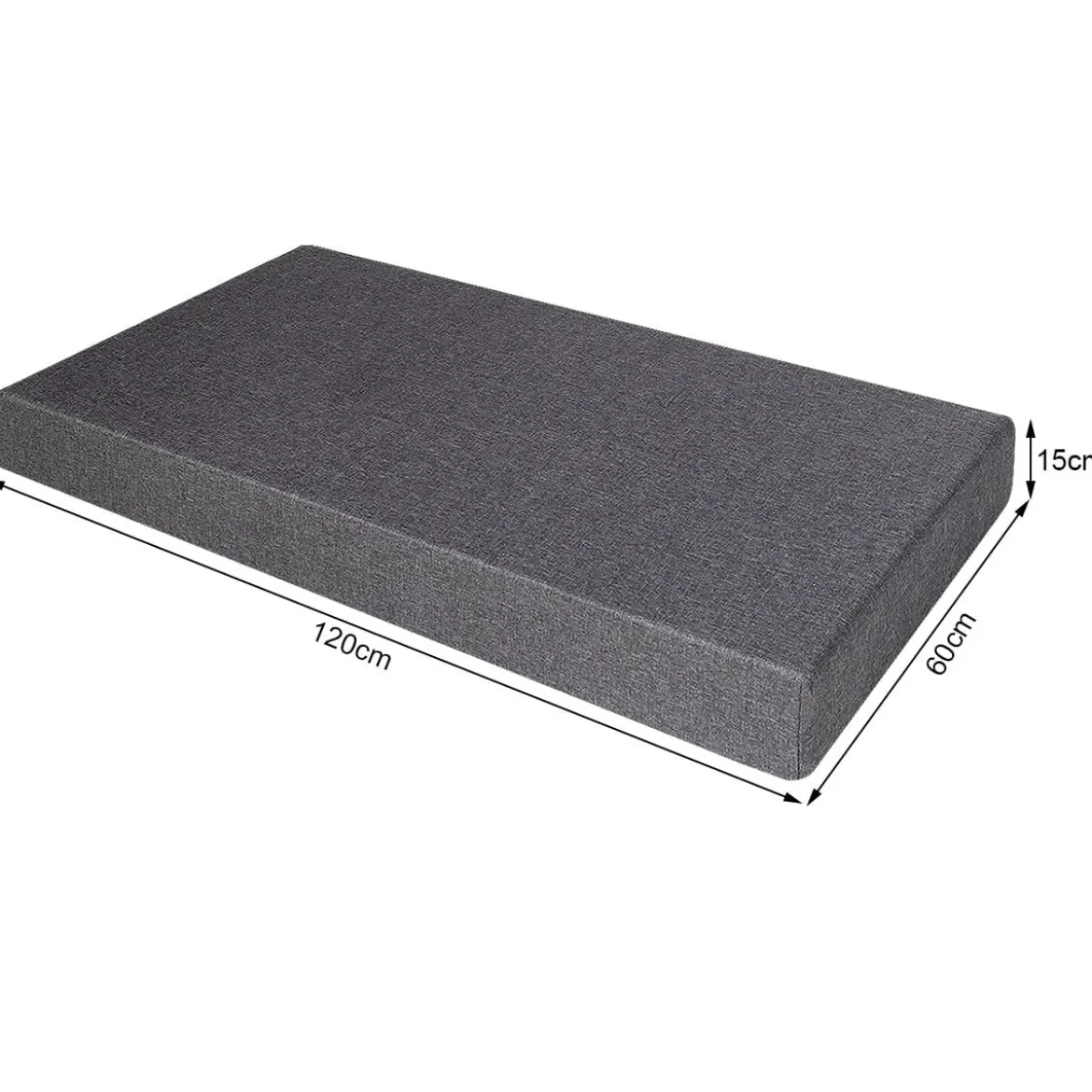 Bankkissen Terrassenmöbel Kissen aus Hoch Verdichtetem Schaum Schwarz & Grau