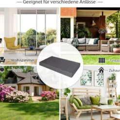 Bankkissen Terrassenmöbel Kissen aus Hoch Verdichtetem Schaum Schwarz & Grau