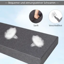 Bankkissen Terrassenmöbel Kissen aus Hoch Verdichtetem Schaum Schwarz & Grau