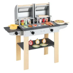 Barbecue Kindergrill mit Grillbesteck & Spiel-Lebensmitteln & Klappdeckeln Grillspielzeug