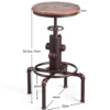 Barhocker höhenverstellbar Barhocker höhenverstellbar Bistrohocker 44 x 44 x 59,5 - 75 cm Natur + Bronze