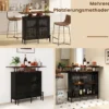 Bartisch Küche Küchentheke mit Stauraum und Fußstütze Theke Bar mit Metallrahmen 120 x 50 x 106,5 cm Braun Rechteckig