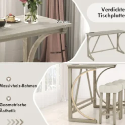 Bartisch mit Barhocker Set Bartisch Set mit 2 Steckdosen & 2 USB-Anschlüssen für 2-3 Personen