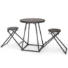 Bartisch mit Barhocker Set 2 Personen Bartisch Set klappbar 206,5 x 77,5 x 90 cm Rustikalbraun