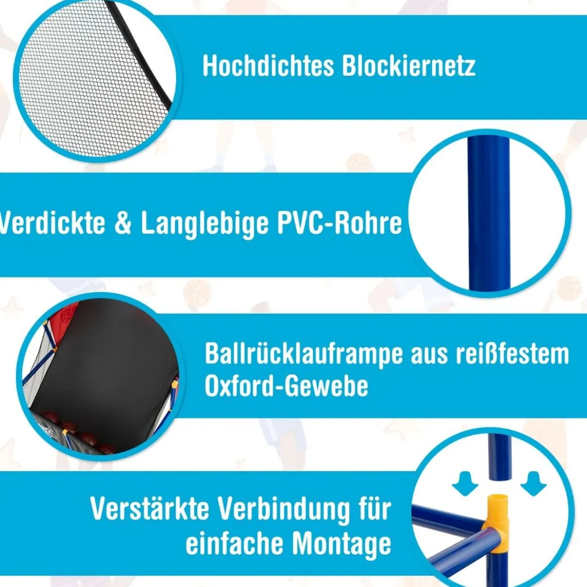 Basketball-Arcade-Spiel für Kinder Basketballständer mit 2 Körben 90 x 90 x 140 cm