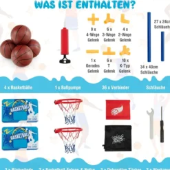 Basketball-Arcade-Spiel für Kinder Basketballständer mit 2 Körben 90 x 90 x 140 cm