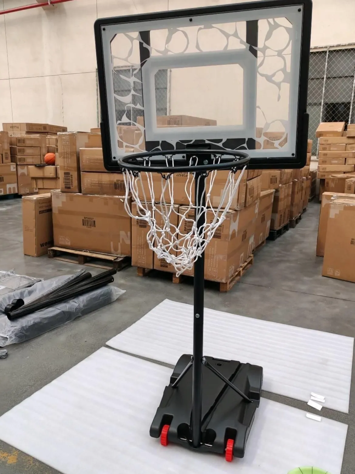 Basketballkorb 164–193cm Höhenverstellbar Basketballständer mit LED-Lichterkette Befüllbarem Standfuß