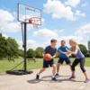 Basketballkorb mit Ständer & 2 Rädern & Gewichtssack Höhenverstellbarer Basketballständer Korbanlage