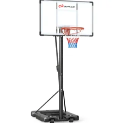 Basketballkorb mit Ständer & 2 Rädern & Gewichtssack Höhenverstellbarer Basketballständer Korbanlage